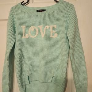 Sugar Rush Girls mint green sweater. Size XL.